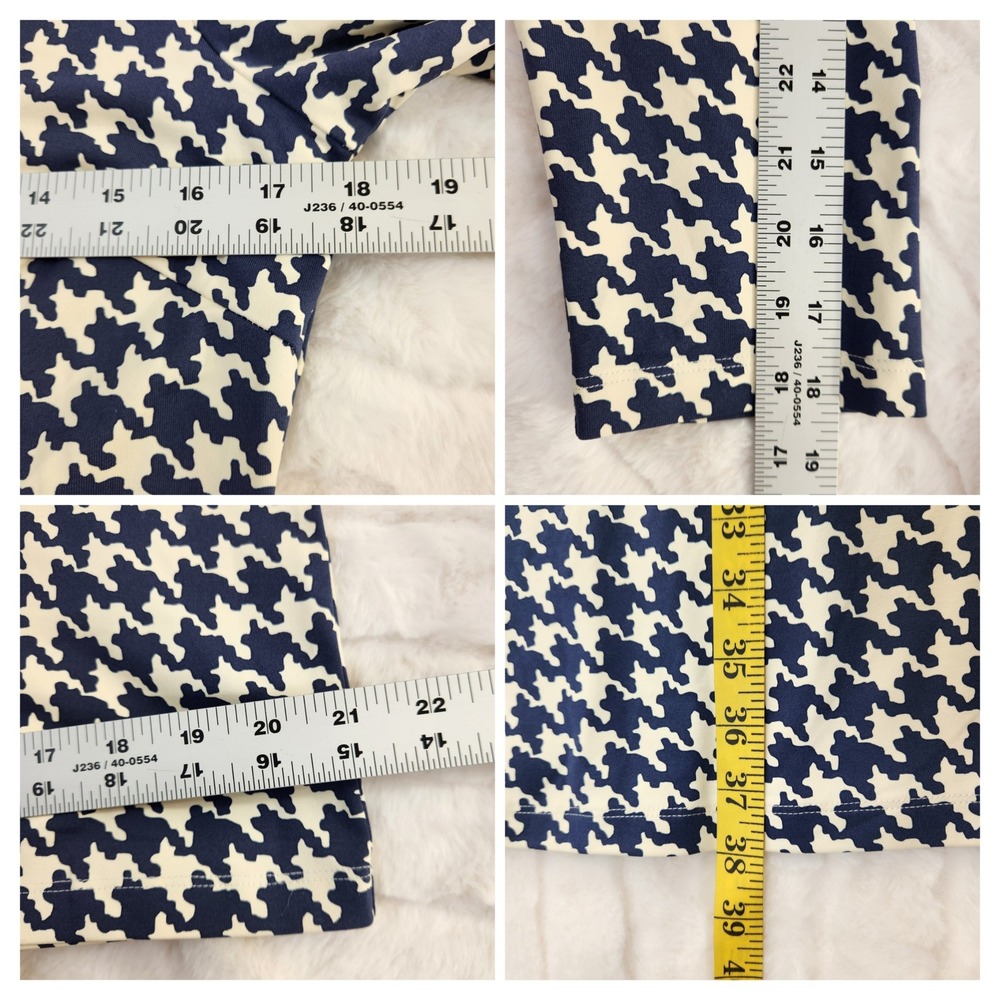 J.McLaughlin Womens Blue White Houndstooth Catalina Cloth Sheath Dress Size M - Picture 5 of 8